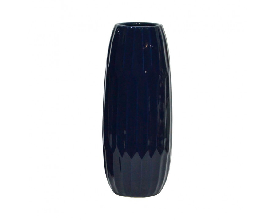 Sagebrook 14" Ceramic Vase - Navy Blue