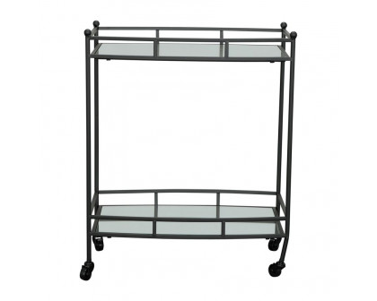 Sagebrook Two Tier Metal Bar Cart - Black