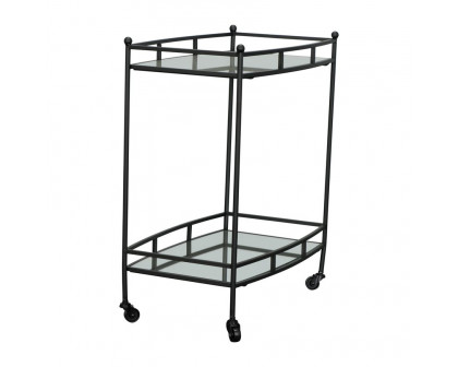 Sagebrook Two Tier Metal Bar Cart - Black