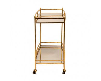 Sagebrook Two Tier Metal Bar Cart - Gold