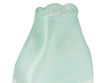 Sagebrook 13" Glass Bottle Vase - Aqua Haze