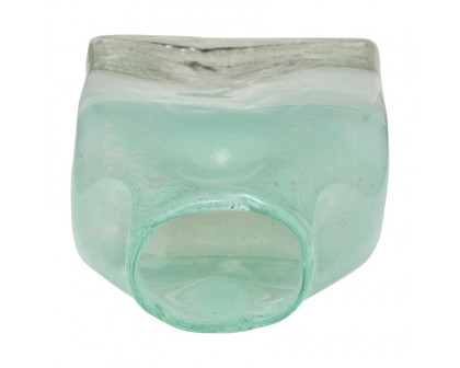 Sagebrook 13" Glass Bottle Vase - Aqua Haze