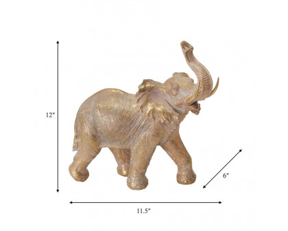 Sagebrook 12" Resin Elephant Decoration - Gold