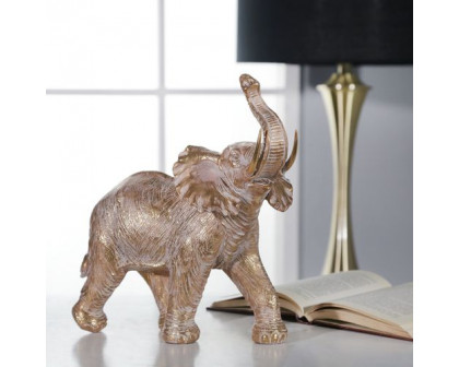 Sagebrook 12" Resin Elephant Decoration - Gold