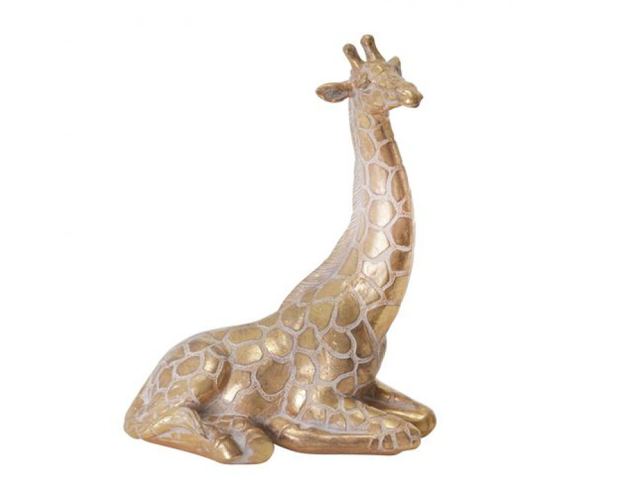 Sagebrook 10" Resin Sitting Giraffe - Gold