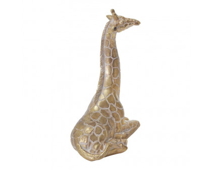 Sagebrook 10" Resin Sitting Giraffe - Gold