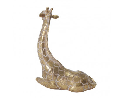 Sagebrook 10" Resin Sitting Giraffe - Gold