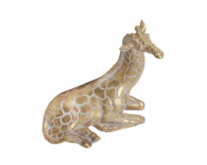 Sagebrook 10" Resin Sitting Giraffe - Gold