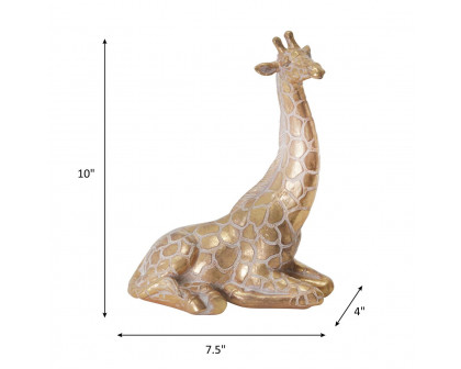 Sagebrook 10" Resin Sitting Giraffe - Gold