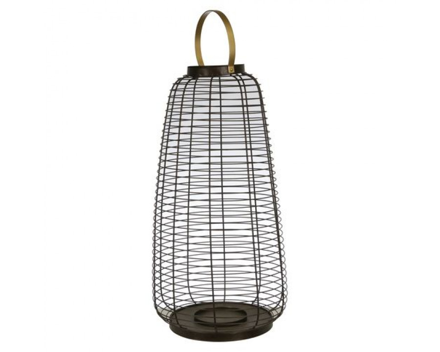 Sagebrook - 24" Metal Wire Cage Hurricane in Black