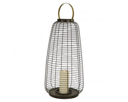 Sagebrook - 24" Metal Wire Cage Hurricane in Black