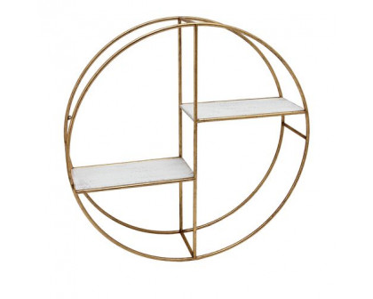 Sagebrook - Metal/Wood Round Shelf