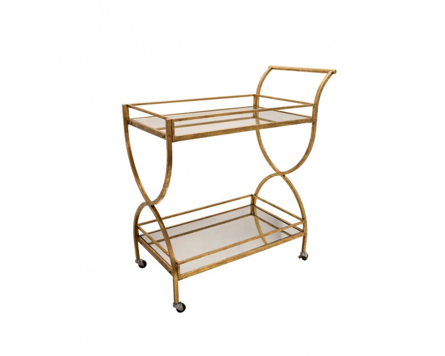 Sagebrook Two Tier Metal Rolling Bar Cart