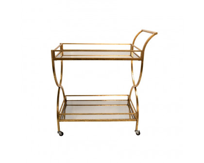 Sagebrook Two Tier Metal Rolling Bar Cart