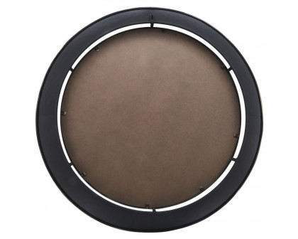 Sagebrook Metal Round Mirror With Goldrim - Black