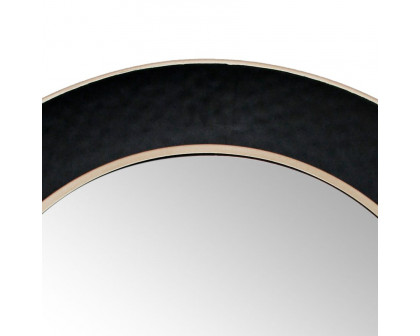 Sagebrook Metal Round Mirror With Goldrim - Black