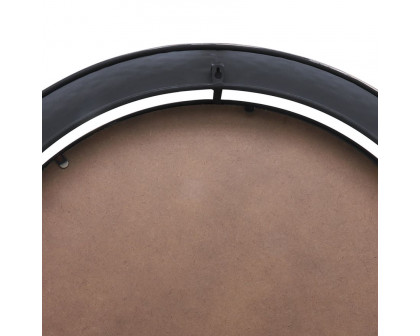 Sagebrook Metal Round Mirror With Goldrim - Black