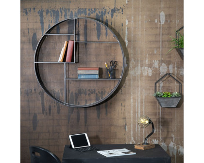 Sagebrook - Metal Round Wall Shelf in Black