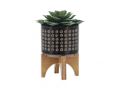 Sagebrook 5" Ceramic Planter On Stand - Brown