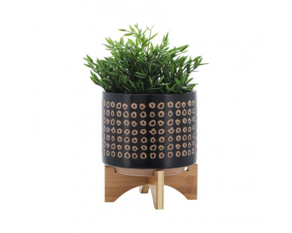 Sagebrook 8" Ceramic Planter On Stand - Brown