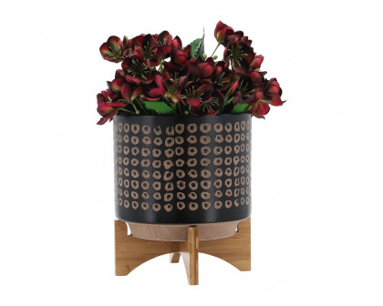 Sagebrook 10" Ceramic Planter On Stand - Brown