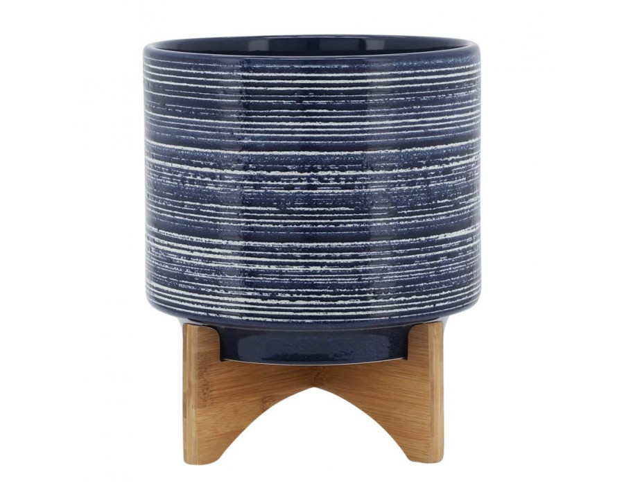 Sagebrook 10" Ceramic Planter On Stand - Blue