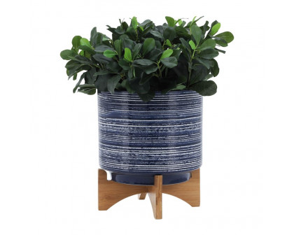 Sagebrook 10" Ceramic Planter On Stand - Blue