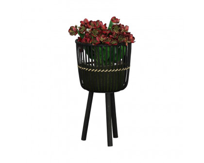 Sagebrook™ 11"/13"/15" Bamboo Footed Planters (Set Of 3) - Black