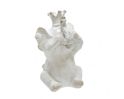 Sagebrook - Resin Hear No, See No Speak, No Elephants (Set Of 3) in White