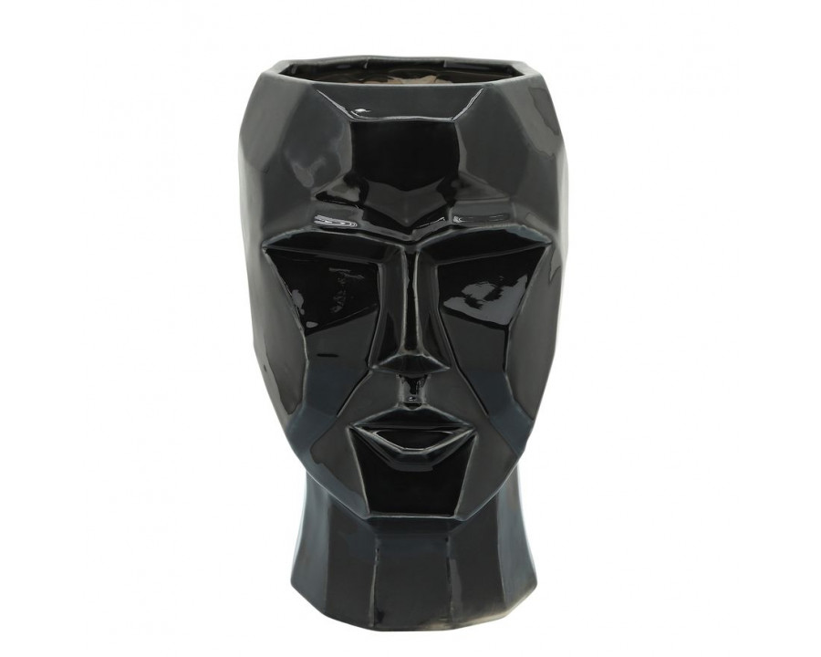 Sagebrook - 12" Ceramic Face Vase in Black