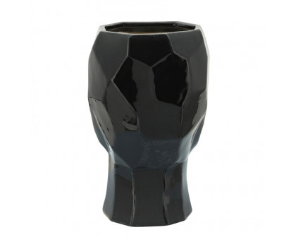 Sagebrook - 12" Ceramic Face Vase in Black