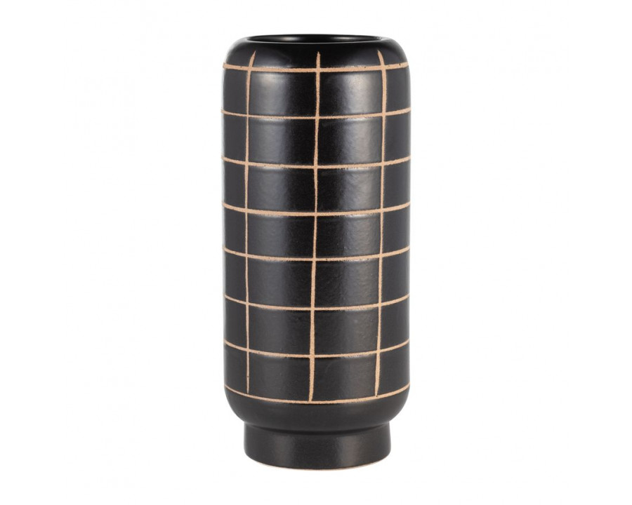 Sagebrook - 13" Ceramic Patterned Vase in Black