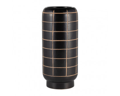 Sagebrook - 13" Ceramic Patterned Vase in Black