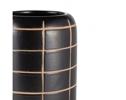 Sagebrook - 13" Ceramic Patterned Vase in Black