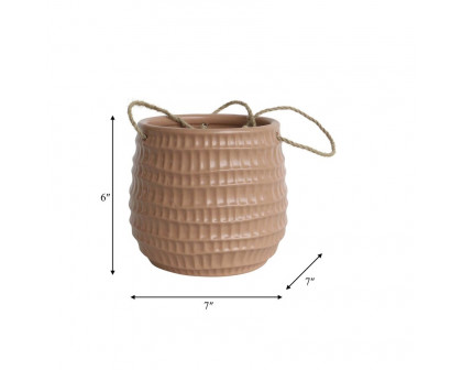 Sagebrook 6" Ceramic Dimpled Hanging Planter