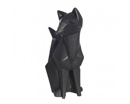 Sagebrook 10" Ceramic Modern Fox Figurine - Black