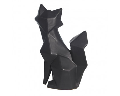 Sagebrook 10" Ceramic Modern Fox Figurine - Black