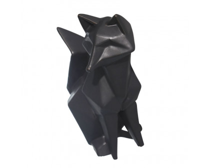 Sagebrook 10" Ceramic Modern Fox Figurine - Black