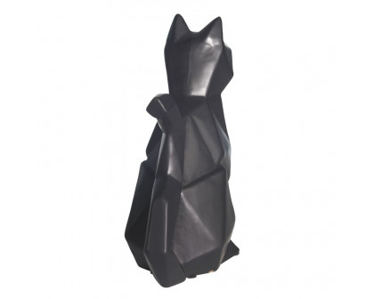 Sagebrook 10" Ceramic Modern Cat Figurine - Black