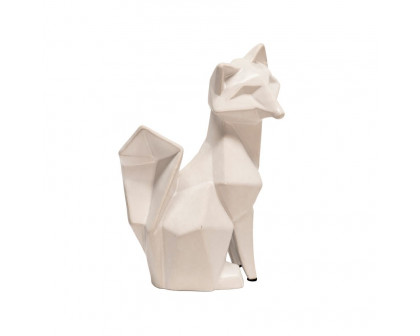 Sagebrook 10" Ceramic Modern Fox Figurine - White