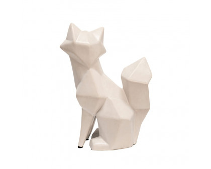 Sagebrook 10" Ceramic Modern Fox Figurine - White