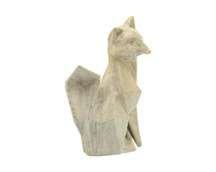 Sagebrook 10" Ceramic Beaded Fox Figurine - Champagne