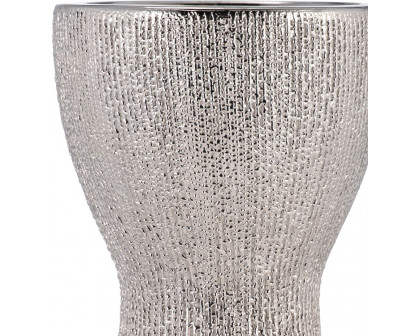 Sagebrook 16" Ceramic Bead Candle Holder - Silver