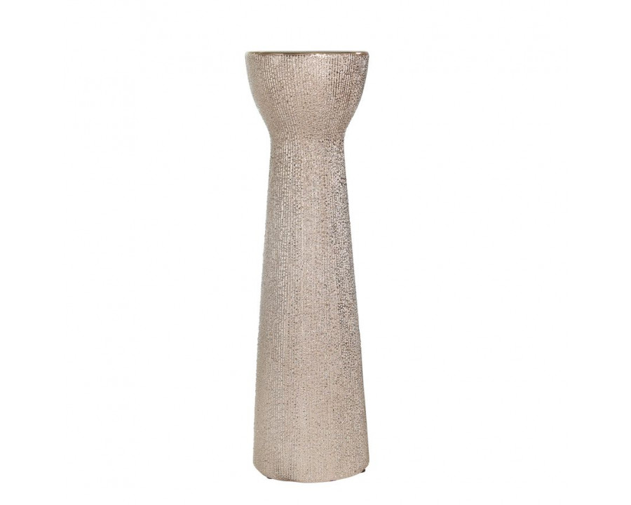 Sagebrook 14" Ceramic Bead Candle Holder - Champagne