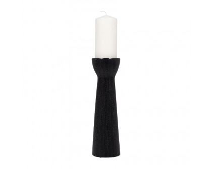 Sagebrook 14" Ceramic Bead Candle Holder - Black