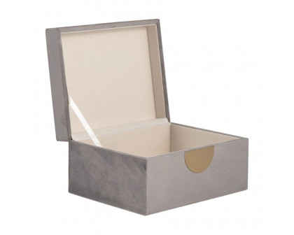 Sagebrook 7"/8"/9" Velveteen Jewelry Box (Set Of 3) - Gray