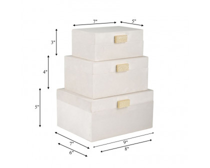 Sagebrook 7"/8"/9" Velveteen Jewelry Box (Set Of 3) - Cotton