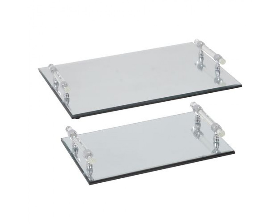 Sagebrook Mirrored Trays (Set Of 2)