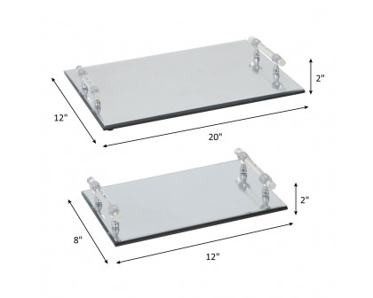 Sagebrook Mirrored Trays (Set Of 2)