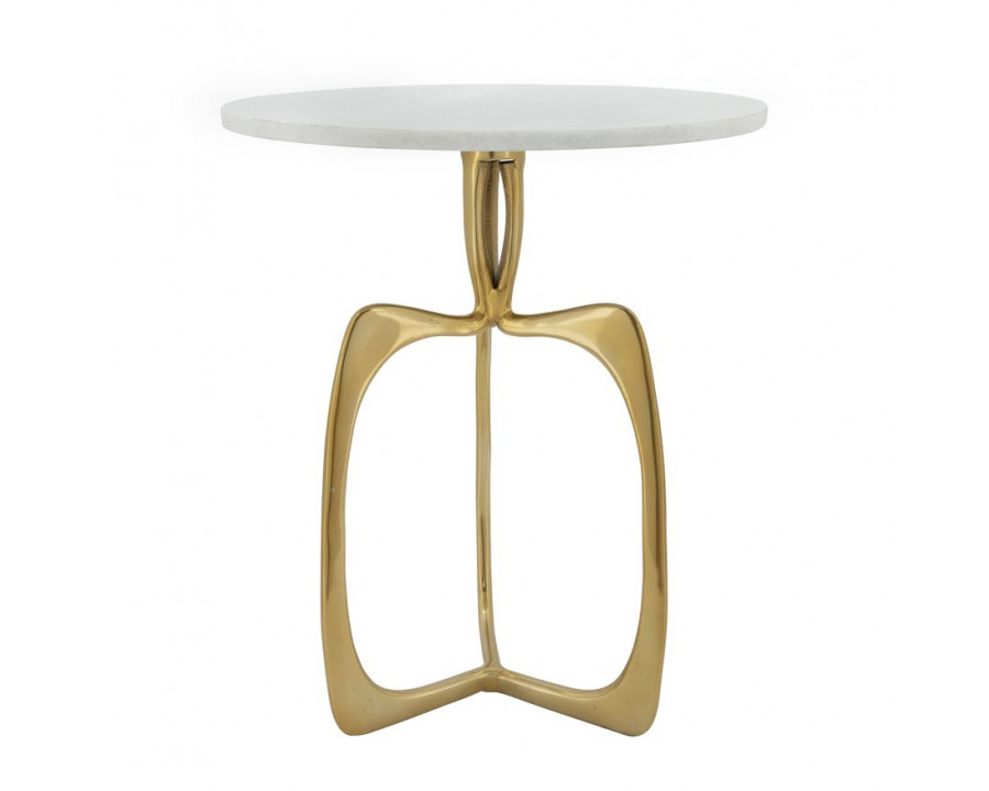 Sagebrook Metal Accent Table - White Marble